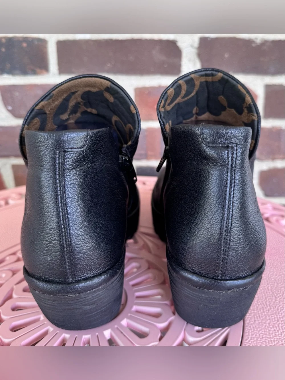 Fly London Women’s Size 10 Black Leather Wedge Ankle Boots/Booties